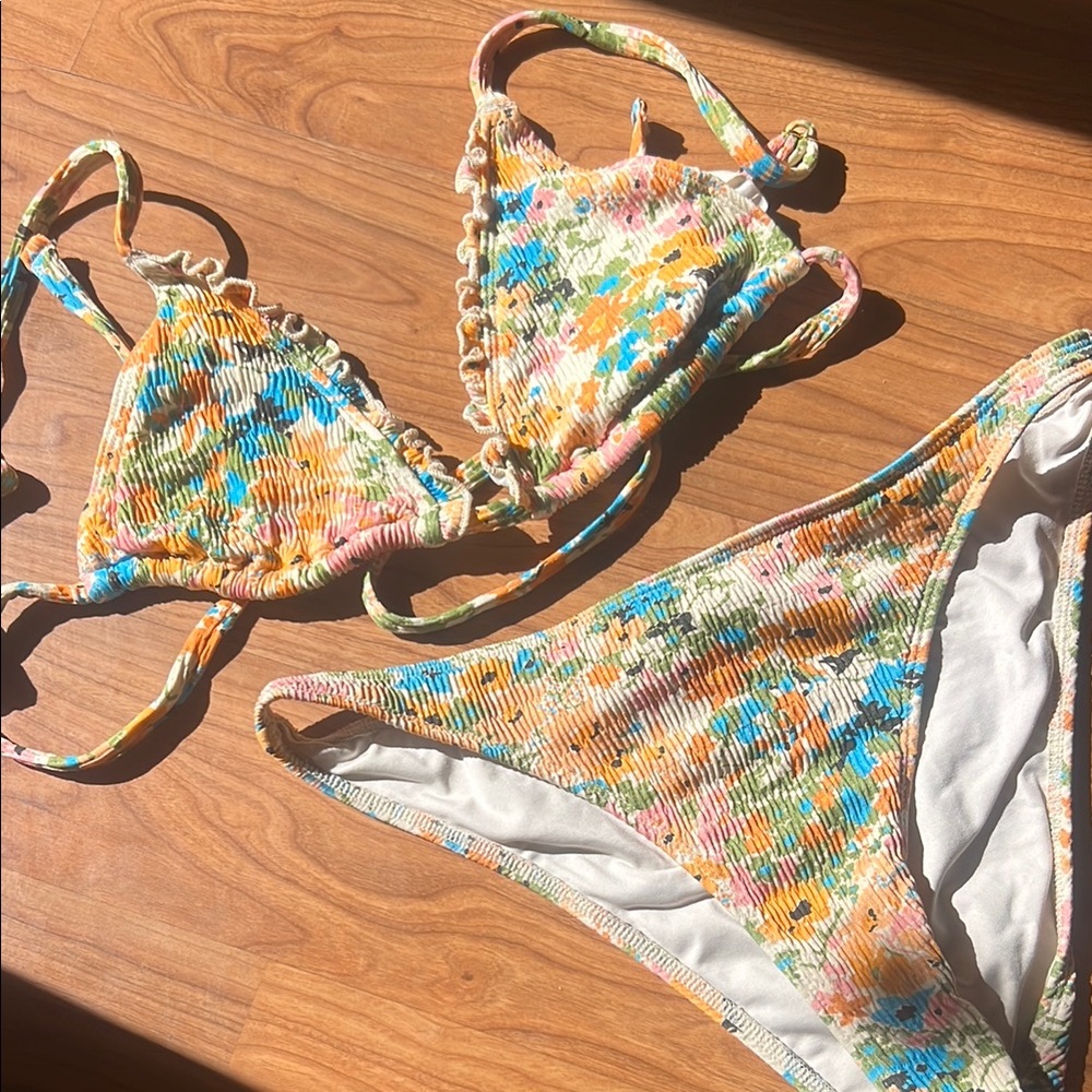 Sézane Grenada Floral Bikini Set size 34 US 2